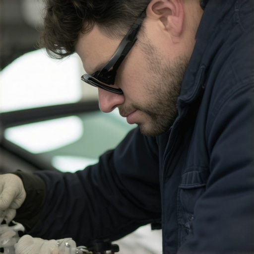 Advanced Auto Glass Repair Techniques Technician using precision equipment for auto glass repair