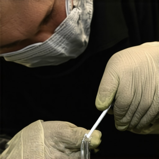 Technician applying resin carefully during a windshield chip repair using high-quality materials.