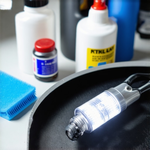 Essential Tools for Effective Windshield Maintenance A collection of high-quality automotive windshield repair tools arranged on a workbench.