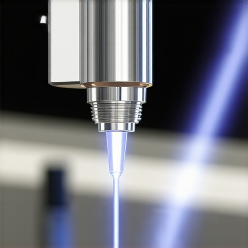 Technician using resin injector and UV curing light on cracked windshield