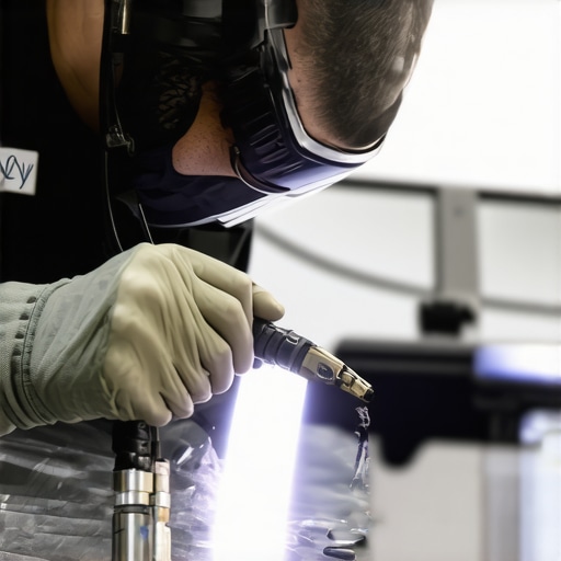 Professional UV Glass Repair Equipment in Action Technician curing auto glass with UV lamp during repair process