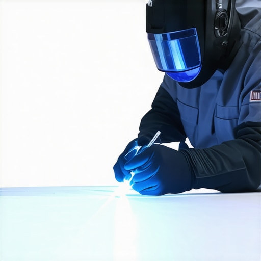 Technician performing windshield repair with UV light in a mobile service vehicle
