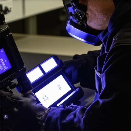 Essential Tools for Long-Term Windshield Maintenance Technician using UV curing light and inspection equipment on a vehicle's windshield