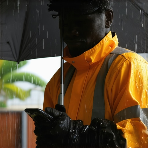 How a mobile technician handles rain during a repair