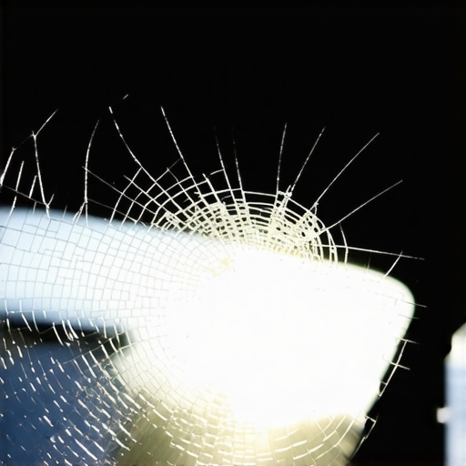 The danger of driving with a cracked windshield in direct sun