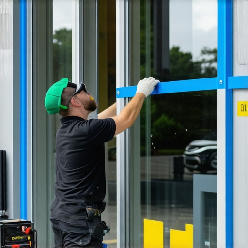 Why mobile glass installers use that specific blue tape