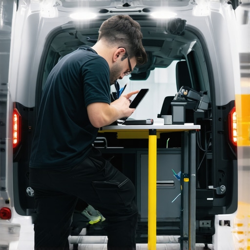 How a mobile technician works in a tiny office parking spot