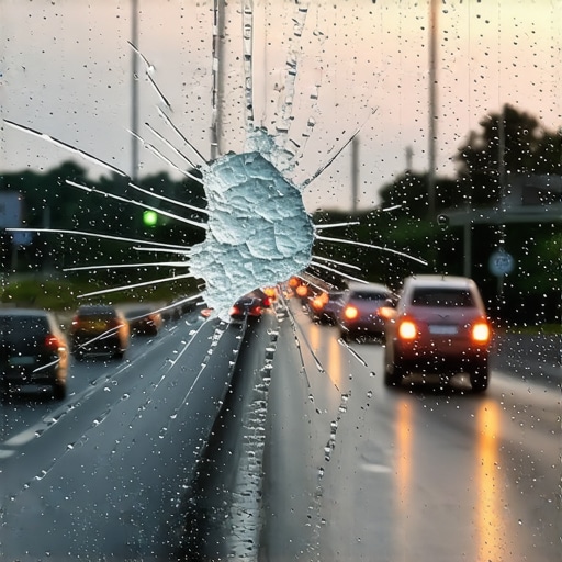 The danger of driving with a crack on the driver's side